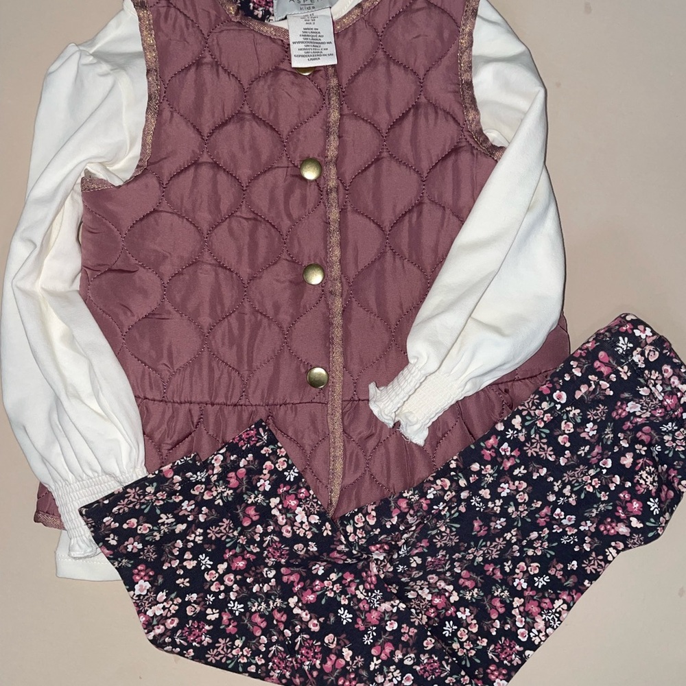 Aspen Rise Kids Matching Set - Pink and White